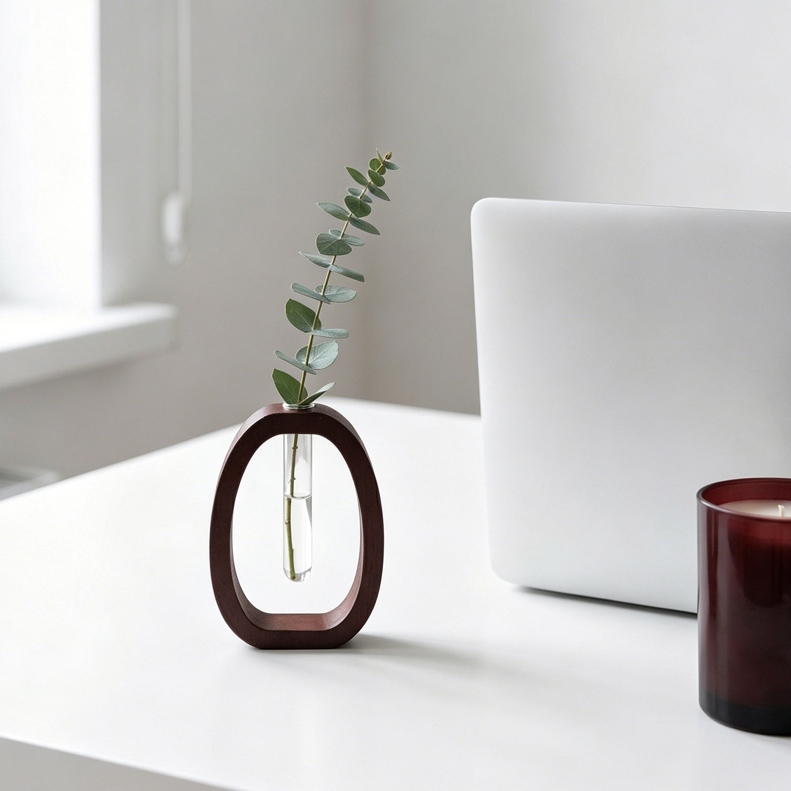 Wood Frame Glass Vase Rustic B - Propagation Station Vase recension och pris